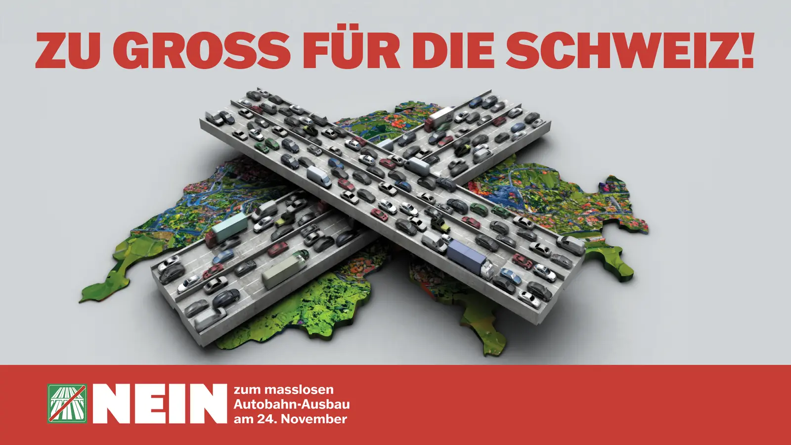 Plakat Nein zum Autobahn-Ausbau