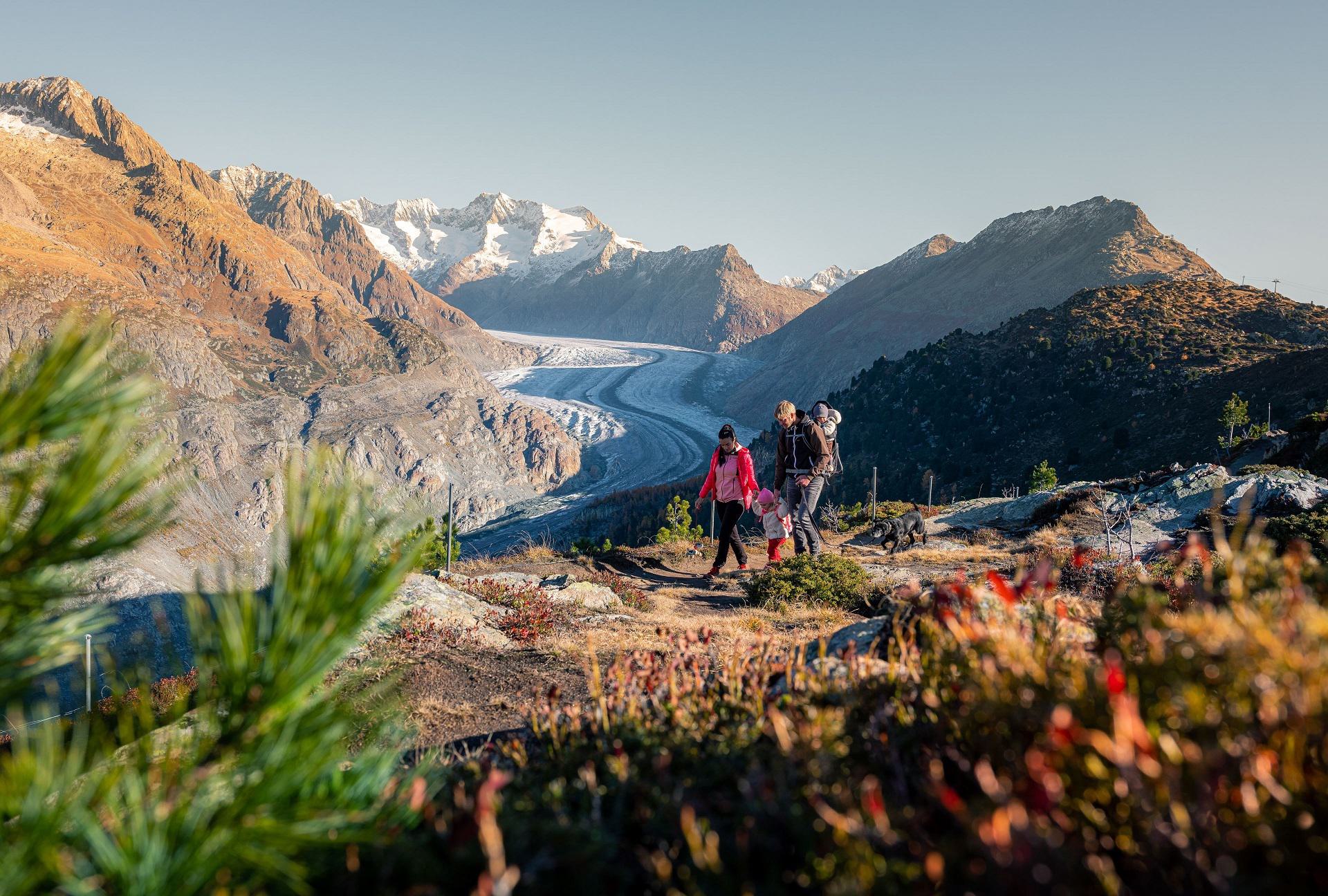 Randonnée d'automne famille été aletsch arena