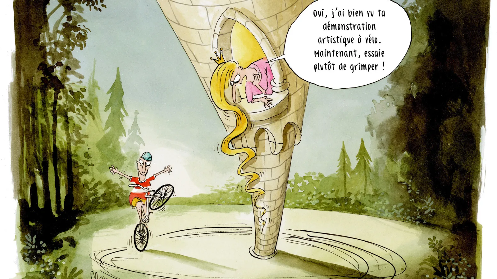 Cartoon Max Spring transition cyclable
