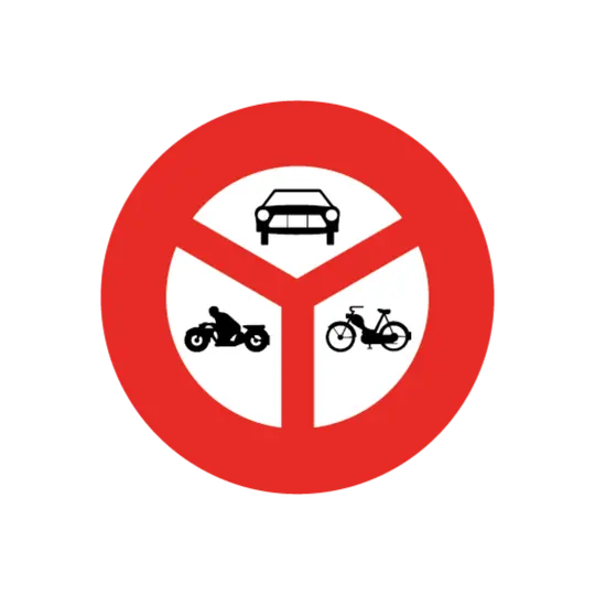 Verbot für Motorwagen, Motorräder und Motorfahrräder