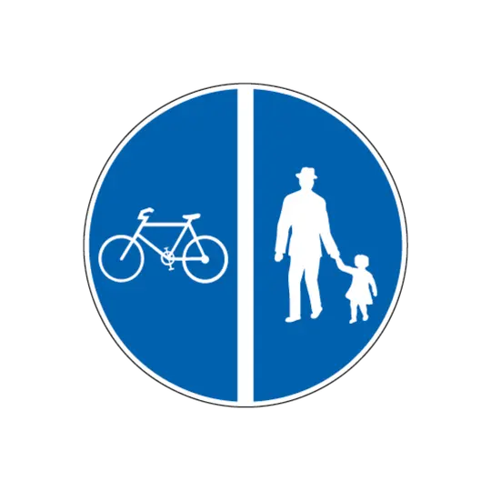 Rad- und Fussweg mit getrennten Verkehrsflächen